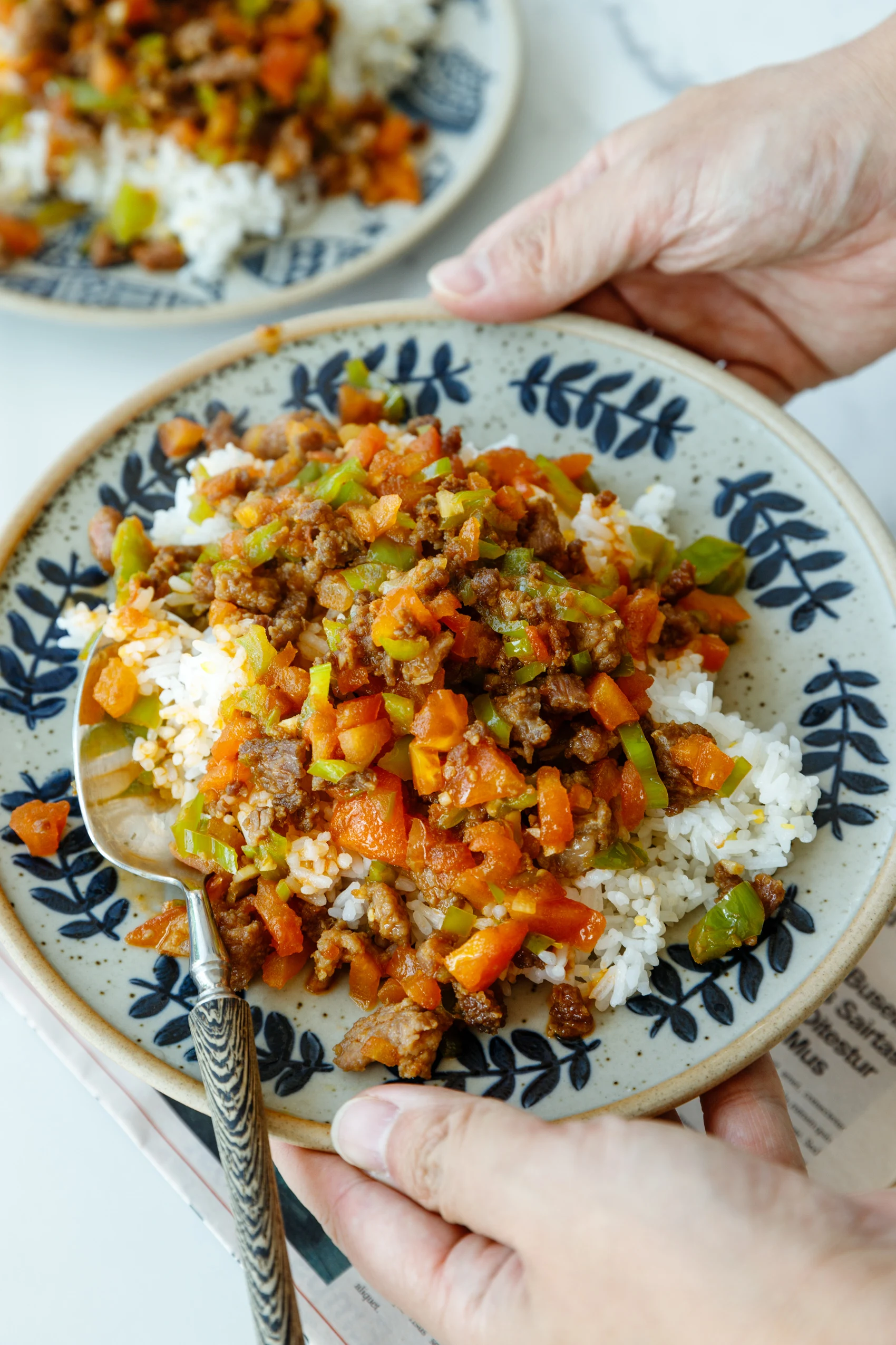 pork and tomato stir fry